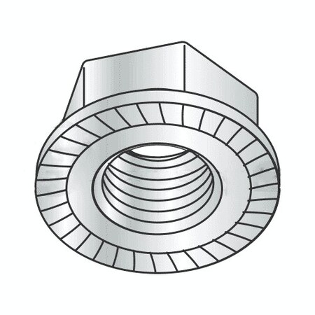 Newport Fasteners Serrated Lock Nut, M8-1.25, Steel, Class 8, Zinc Plated, 2000 PK 981446-BR-2000